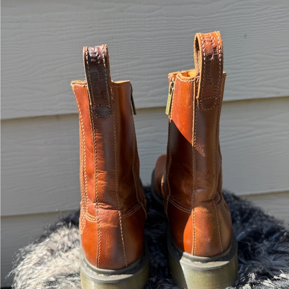 Dr. Martens Brown Leather Platform Chelsea Boots - Picture 8 of 13